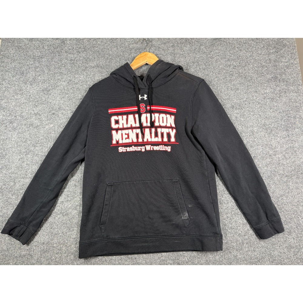 Under Armour Strasburg Wrestling Champion Mentality Hoodie Men M Black Loose Fit